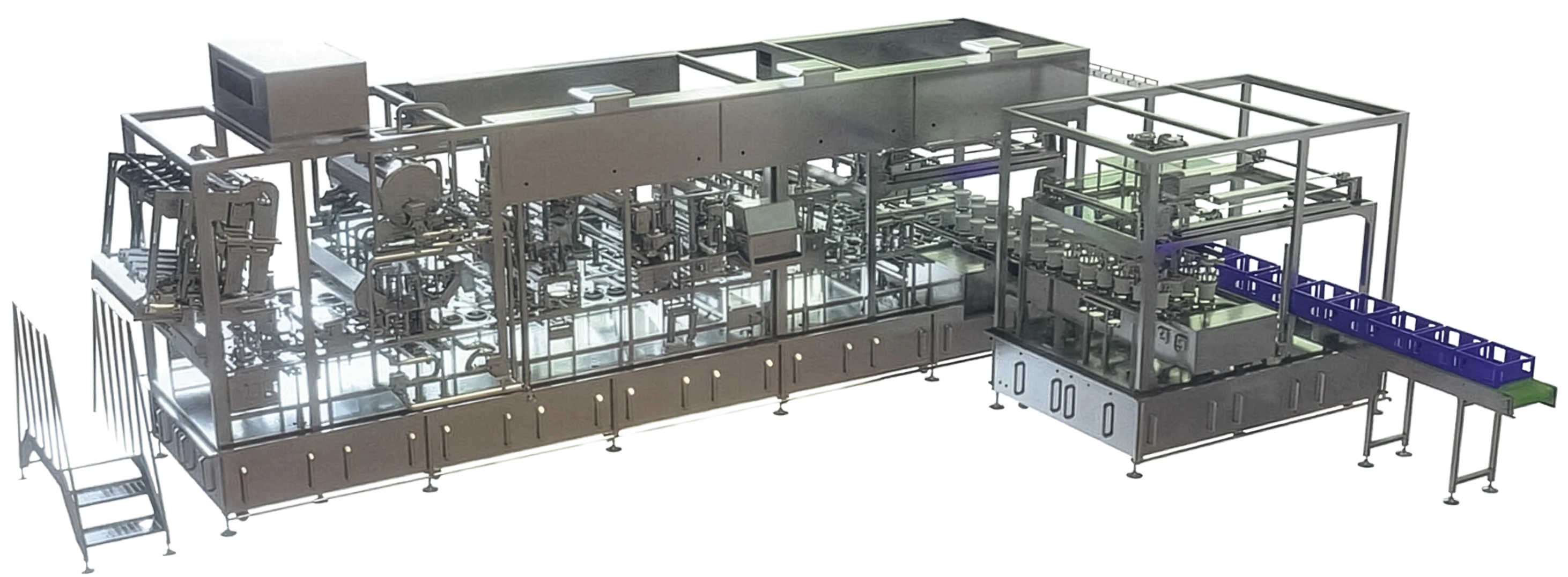 Dual-format linear yogurt and cream filler — general equipment view